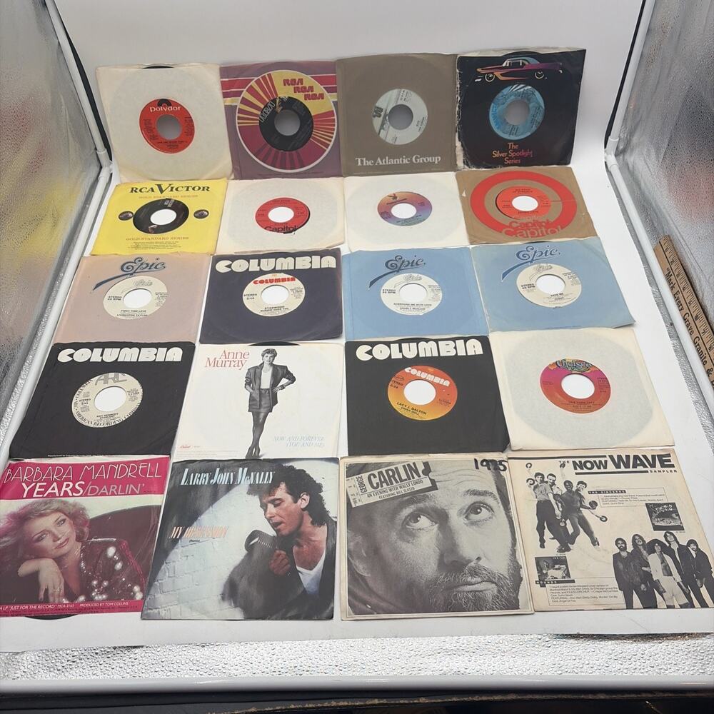 lot 20 mixed Genre 45 rpm Records 7" Singles Country Rock Disco Funk